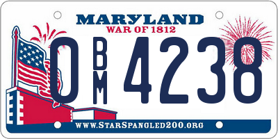 MD license plate 0BM4238