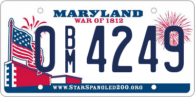 MD license plate 0BM4249