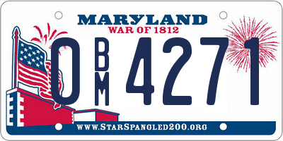 MD license plate 0BM4271