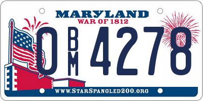MD license plate 0BM4278