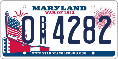 MD license plate 0BM4282