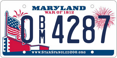 MD license plate 0BM4287