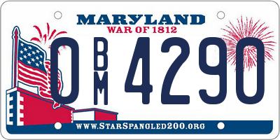 MD license plate 0BM4290