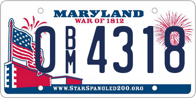 MD license plate 0BM4318