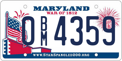 MD license plate 0BM4359