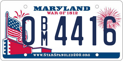 MD license plate 0BM4416