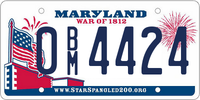 MD license plate 0BM4424