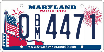 MD license plate 0BM4471