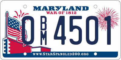 MD license plate 0BM4501
