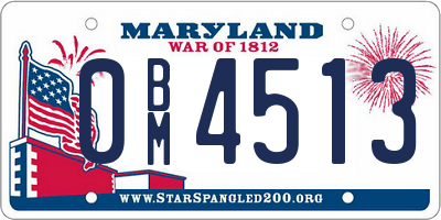 MD license plate 0BM4513