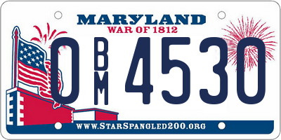 MD license plate 0BM4530