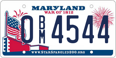 MD license plate 0BM4544