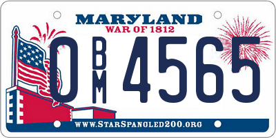 MD license plate 0BM4565