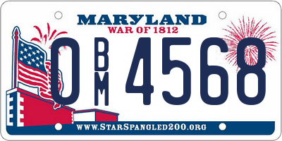 MD license plate 0BM4568