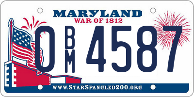 MD license plate 0BM4587