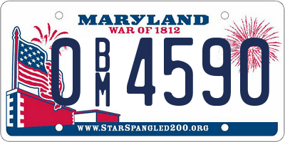 MD license plate 0BM4590