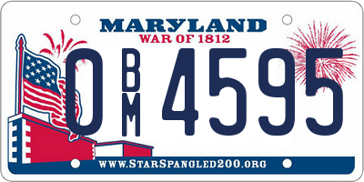 MD license plate 0BM4595