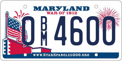 MD license plate 0BM4600