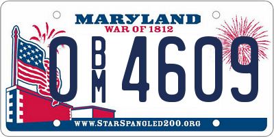 MD license plate 0BM4609