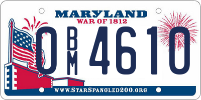MD license plate 0BM4610
