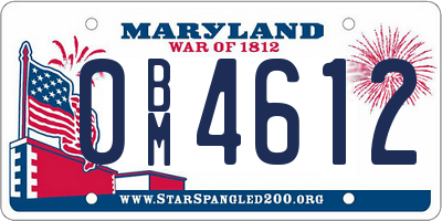 MD license plate 0BM4612