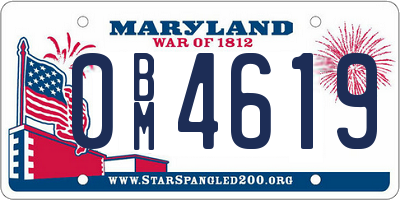 MD license plate 0BM4619