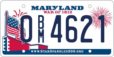MD license plate 0BM4621