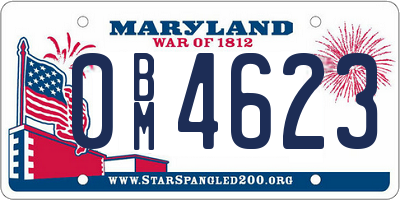 MD license plate 0BM4623