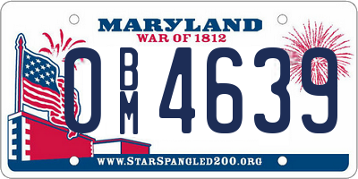 MD license plate 0BM4639