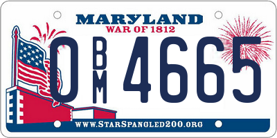 MD license plate 0BM4665