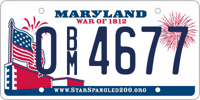 MD license plate 0BM4677