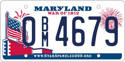 MD license plate 0BM4679