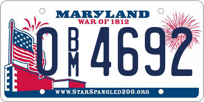 MD license plate 0BM4692