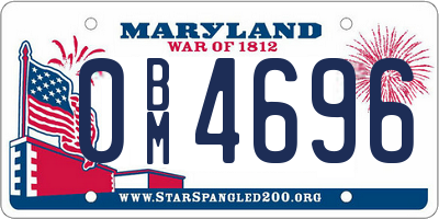 MD license plate 0BM4696