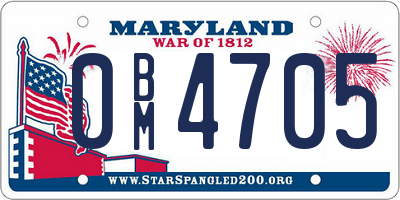 MD license plate 0BM4705
