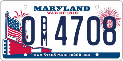 MD license plate 0BM4708