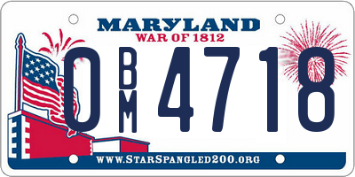 MD license plate 0BM4718