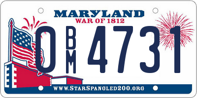 MD license plate 0BM4731