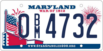 MD license plate 0BM4732