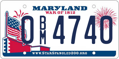 MD license plate 0BM4740