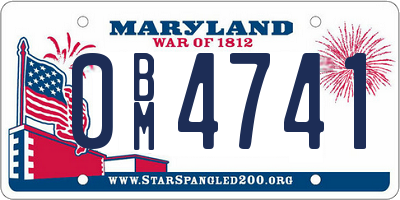 MD license plate 0BM4741