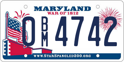 MD license plate 0BM4742