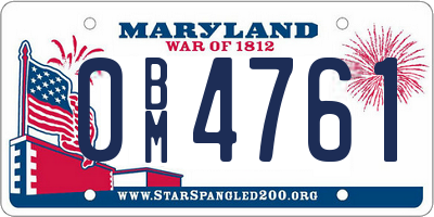 MD license plate 0BM4761