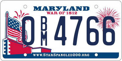MD license plate 0BM4766