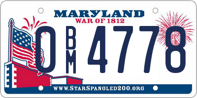 MD license plate 0BM4778