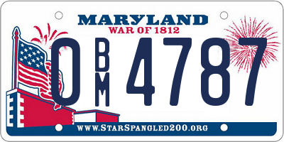 MD license plate 0BM4787
