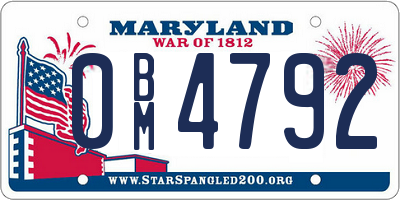 MD license plate 0BM4792