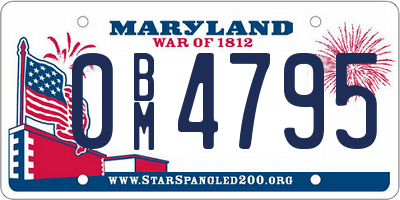 MD license plate 0BM4795