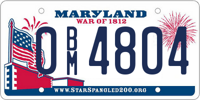 MD license plate 0BM4804
