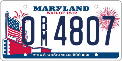 MD license plate 0BM4807